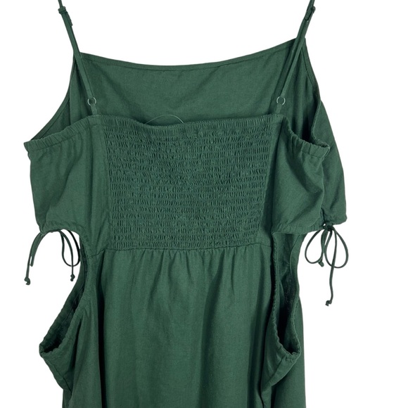 AERIE XL Green Linen Blend Mini Dress with side cut outs - Picture 7 of 8